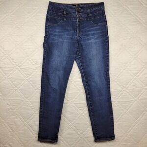 refuge stretch 3 button blue jeans size 12